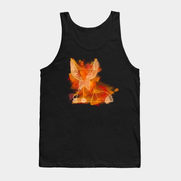 Fox Low Poly Art Watercolor Polygon Tank Top by JTYDesigns